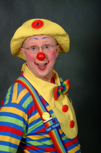 Randy McMaster dressed as a clown